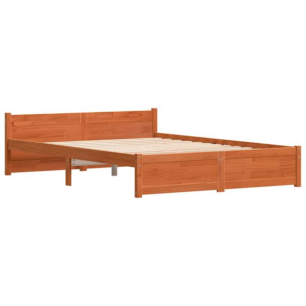 vidaXL Estructura de cama Marr&oacute;n cera 205.5 x 95.5 x 51 cm