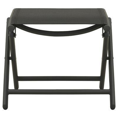 vidaXL Set de muebles de jardín 3 piezas textilene aluminio negro