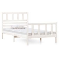 vidaXL VX3104639 Estructura de cama individual madera maciza blanco 90x190  cm - VX3104639 - Epto