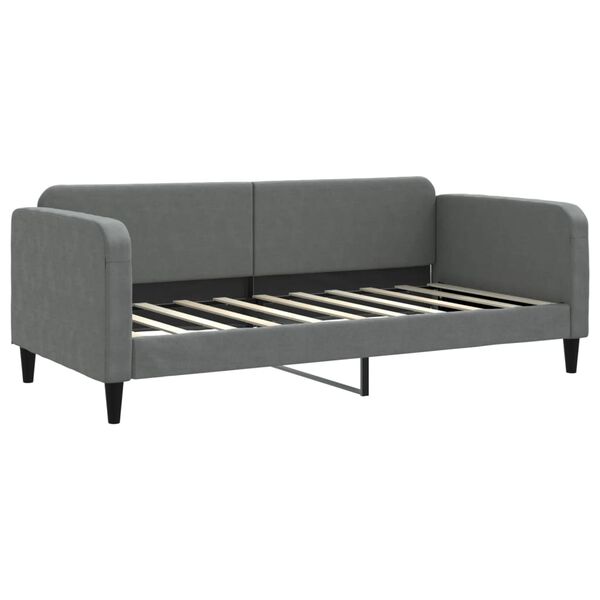 vidaXL Sofá cama sin colchón tela gris oscuro 90x190 cm