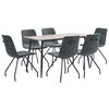 vidaXL Juego de comedor 7 piezas cuero sint&eacute;tico negro