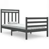 vidaXL Estructura de cama individual madera maciza gris 90x190 cm