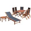vidaXL Set comedor de jard&iacute;n 9 pzas y cojines madera maciza de acacia