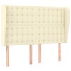vidaXL Cabecero con orejas de cuero sint&eacute;tico crema 147x23x118/128cm