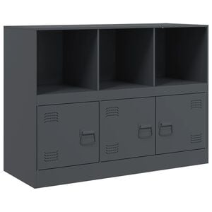vidaXL Aparador de acero antracita 99x39x73 cm