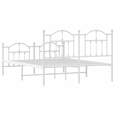 Estructura cama metal con cabecero y estribo blanco VIDA XL (135x190 cm)