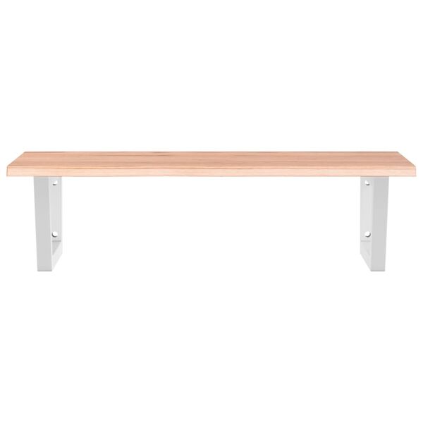 vidaXL Estante de lavabo de pared de acero y madera maciza de roble