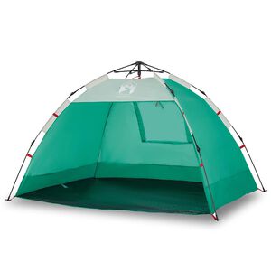vidaXL Tienda de playa 2 personas impermeable apertura r&aacute;pida verde