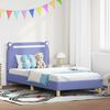 vidaXL Cama para niños con cabecero Azul jeans 90 x 200 cm tela