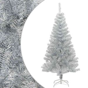 vidaXL &Aacute;rbol de Navidad artificial con soporte PET plateado 150 cm