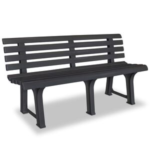 vidaXL Banco de jard&iacute;n pl&aacute;stico gris antracita 145,5 cm