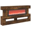 vidaXL Chimenea el&eacute;ctrica Roble Ahumado 150 x 21 x 77 cm