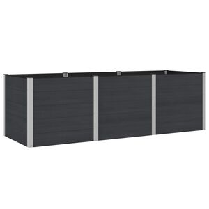 vidaXL Arriate elevado Negro 300 x 100 x 91 cm WPC y Aluminio