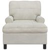 vidaXL Sill&oacute;n reclinable con coj&iacute;n Crema 91 x 157 x 91 cm Terciopelo