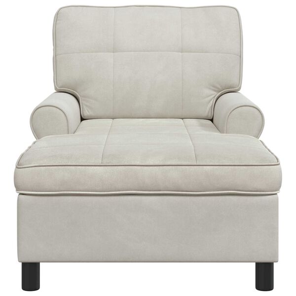 vidaXL Sill&oacute;n reclinable con coj&iacute;n Crema 91 x 157 x 91 cm Terciopelo