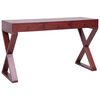 vidaXL Escritorio ordenador madera maciza de caoba marr&oacute;n 132x47x77 cm