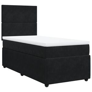 vidaXL Cama box spring con colch&oacute;n cuero sint&eacute;tico negro 90x190 cm