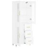 vidaXL Aparador alto madera contrachapada blanco 69,5x34x180 cm