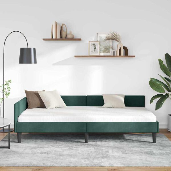 vidaXL Estructura de cama en esquina Verde oscuro 80 cm x 200 cm
