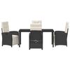 vidaXL Conjunto de Comedor de Jard&iacute;n 5 pcs Negro rat&aacute;n sint&eacute;tico