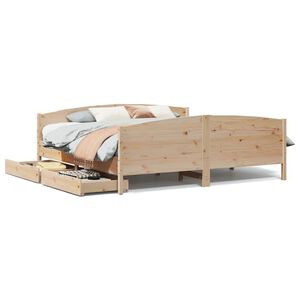 vidaXL Estructura de cama sin colch&oacute;n madera maciza de pino 200x200 cm