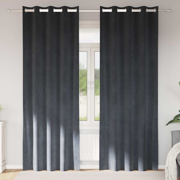 vidaXL Cortinas opacas 2 pcs Gris Claro 140 x 225 cm Terciopelo