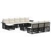 vidaXL Conjunto de sof&aacute;s de jard&iacute;n 11 pcs Negro rat&aacute;n sint&eacute;tico