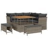 vidaXL Conjunto de sof&aacute; de jard&iacute;n con coj&iacute;n Manual 8 pcs Gris