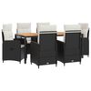 vidaXL Juego de comedor para exteriores 7 uds. Negro y Crema