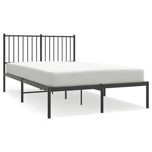vidaXL Estructura cama sin colch&oacute;n con cabecero metal negro 120x200 cm