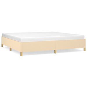 vidaXL Cama sin colch&oacute;n tela color crema 200x200 cm