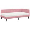 vidaXL Estructura de cama en esquina Rosa 90 x 200 cm Terciopelo