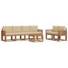 vidaXL Conjunto de sof&aacute;s de exterior con coj&iacute;n 7 pcs Natural y Beige