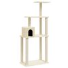 vidaXL Rascador para gatos con postes de sisal crema 147 cm