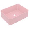 vidaXL Lavabo de lujo de cer&aacute;mica rosa mate 41x30x12 cm