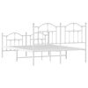 vidaXL Estructura cama sin colch&oacute;n con estribo metal blanco 135x190 cm