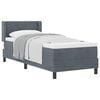 vidaXL Cama tipo Box Spring Manual Gris oscuro 200 x 80 cm Terciopelo