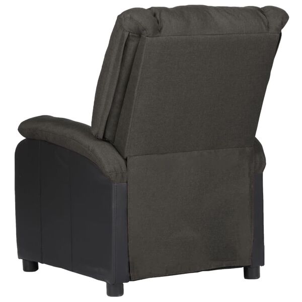 vidaXL Sill&oacute;n reclinable de cuero sint&eacute;tico y tela gris oscuro