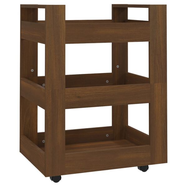 vidaXL Carrito de cocina madera contrachapada marr&oacute;n roble 60x45x80cm