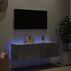 vidaXL Mueble de TV de pared con luces LED gris hormig&oacute;n 100x35x31 cm