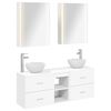 vidaXL Juego de Muebles de Ba&ntilde;o 5 uds. Blanco Madera de ingenier&iacute;a