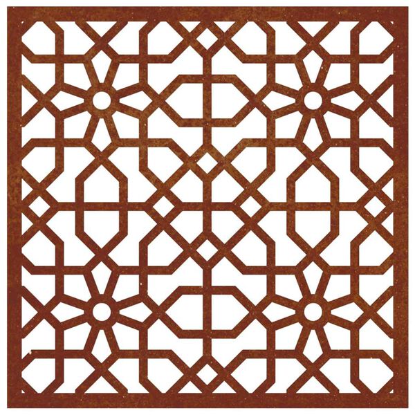 vidaXL Adorno de pared de jard&iacute;n acero corten dise&ntilde;o morisco 55x55 cm