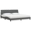 vidaXL Cama con colch&oacute;n tela gris oscuro 200x200 cm