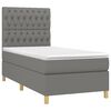 vidaXL Cama box spring con colch&oacute;n tela gris oscuro 90x190 cm
