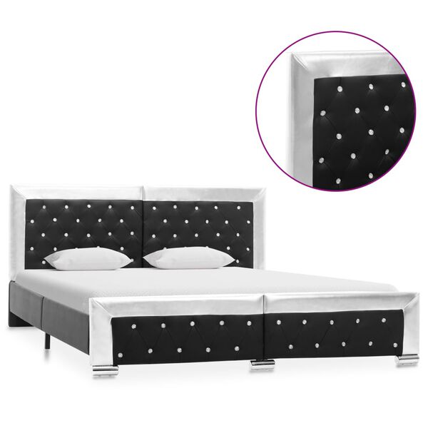 vidaXL Estructura de cama cuero sintético negro 160x200 cm
