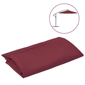 vidaXL Tela de Repuesto para Sombrilla de Jard&iacute;n Rojo Burdeos 300 cm