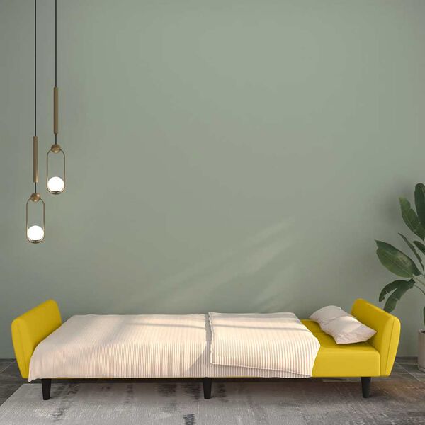 vidaXL Sof&aacute; cama de 2 plazas terciopelo amarillo