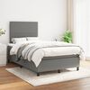 vidaXL Cama box spring con colch&oacute;n tela gris oscuro 120x190 cm