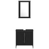 vidaXL Juego de muebles de ba&ntilde;o 3 pcs Negro Madera de ingenier&iacute;a