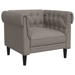 vidaXL Sill&oacute;n Chesterfield de tela gris taup&eacute;